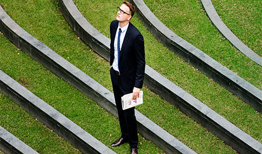 Busy businessman on the go